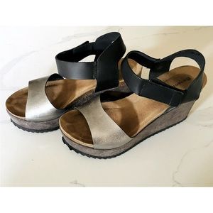 Chocolat Blu Miani Brown Suede and Silver Wedge Sandals, excellent condition 7